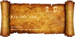 Kis Dávid névjegykártya